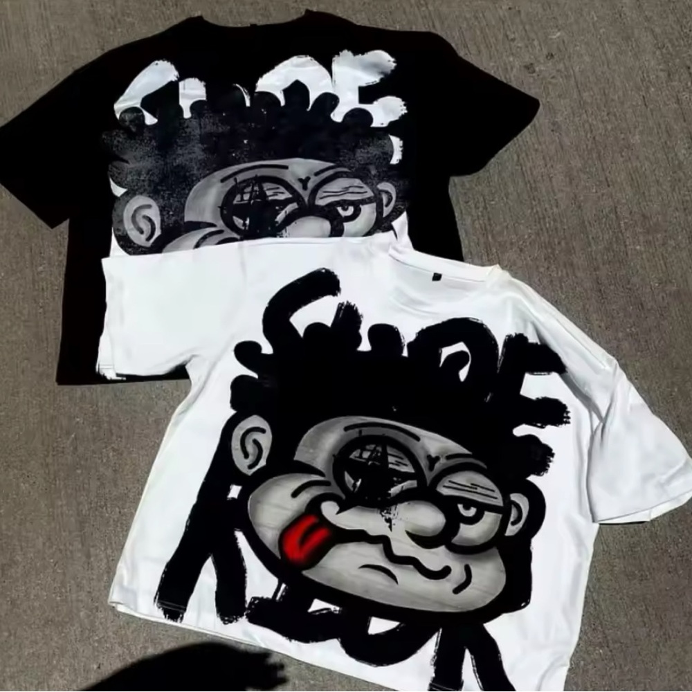 Black and White Graphic Kids T-Shirt